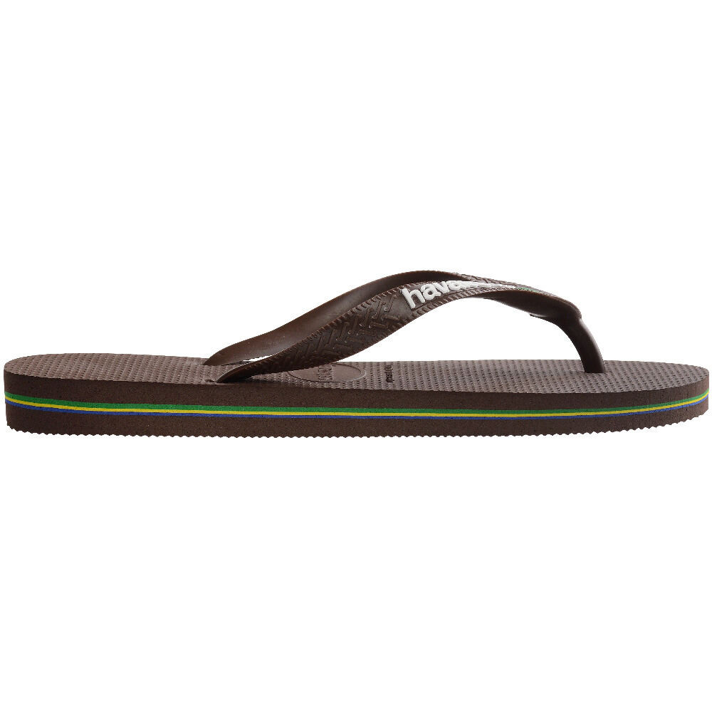 HAVAIANAS รองเท้าแตะ Brasil Logo Flip Flops DARK BROWN 41108502673U_H4WTBR