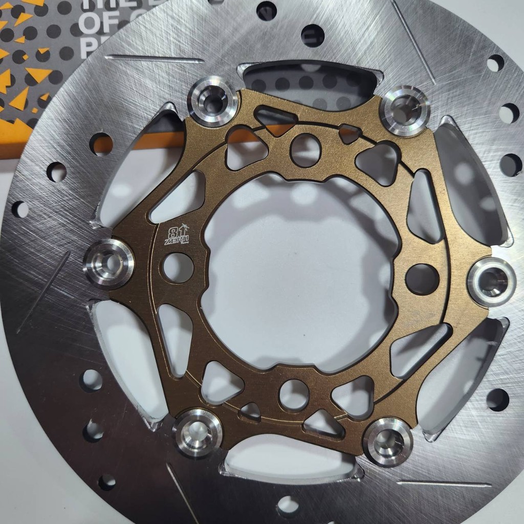 ZERN8.1 จานดิสเบรค 190 มิล ทองไทเทหมุดสแตนเลส + น็อตสแตนเลส4ตัว GIORNO / CLICK10i / SCOOPYi กล่องส้มดำ - รูปที่ 3