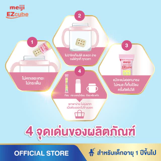 [โฉมใหม่] Meiji EZcube เมจิ จียู ฟอร์มูล่า โกลด์ อีซี่คิวบ์ นมผงเด็กสูตร 3 แบบก้อน 2 กล่อง x 20 ซอง