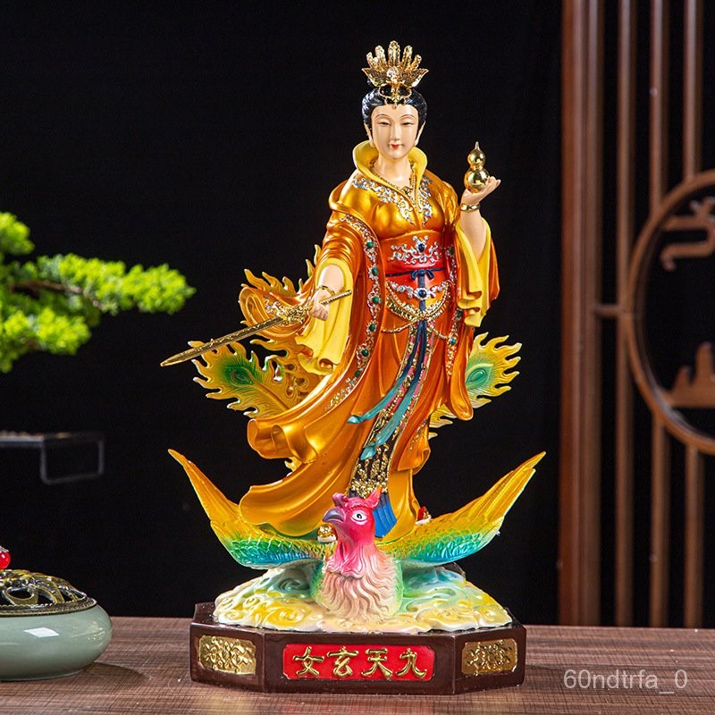 รูปปั้น Nine Heavens Profound Girl Nine Heavens Our Lady Nine Heavens Empress พระพุทธรูปเรซิ่นเครื่องประดับงานฝีมือในบ้า