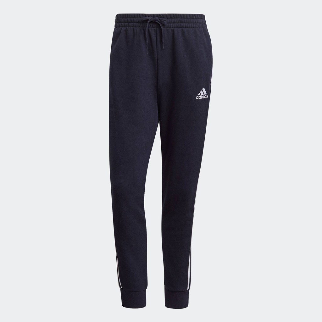 adidas Lifestyle Essentials French Terry Tapered Cuff 3-Stripes Pants Men Blue GK8888