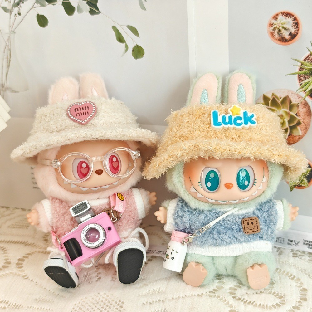 เสื้อผ้า Labubu Macaron V1/V2 เสื้อผ้าน่ารักตุ๊กตาสีชมพู ไม่รวมตุ๊กตา