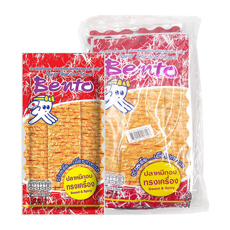 เบนโตะ ปลาหมึกอบทรงเครื่อง 18 ก. x 6 BENTO Squid Sweet & Spicy 18 g x 6