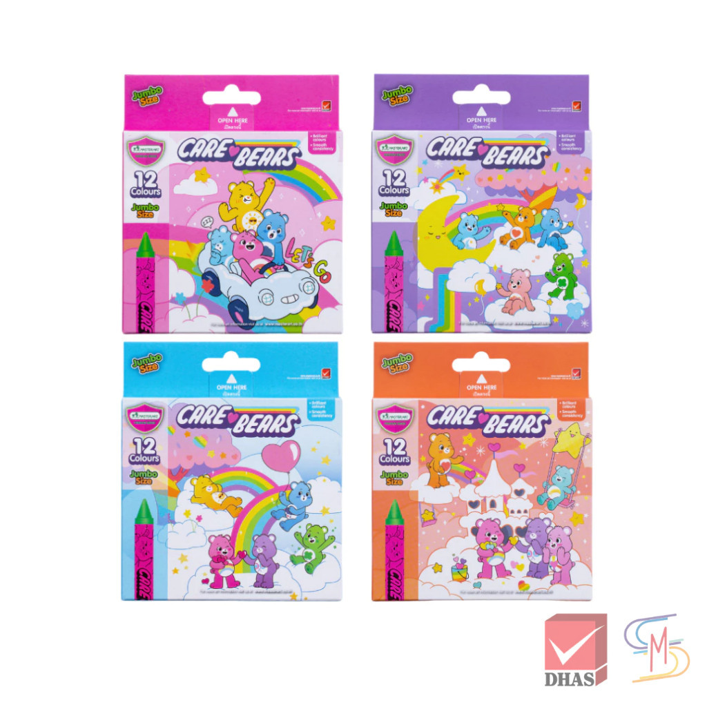 Master Art มาสเตอร์อาร์ต สีเทียน แคร์แบร์ ขนาดจัมโบ้ 12 สี (คละลาย) จำนวน 1 กล่อง