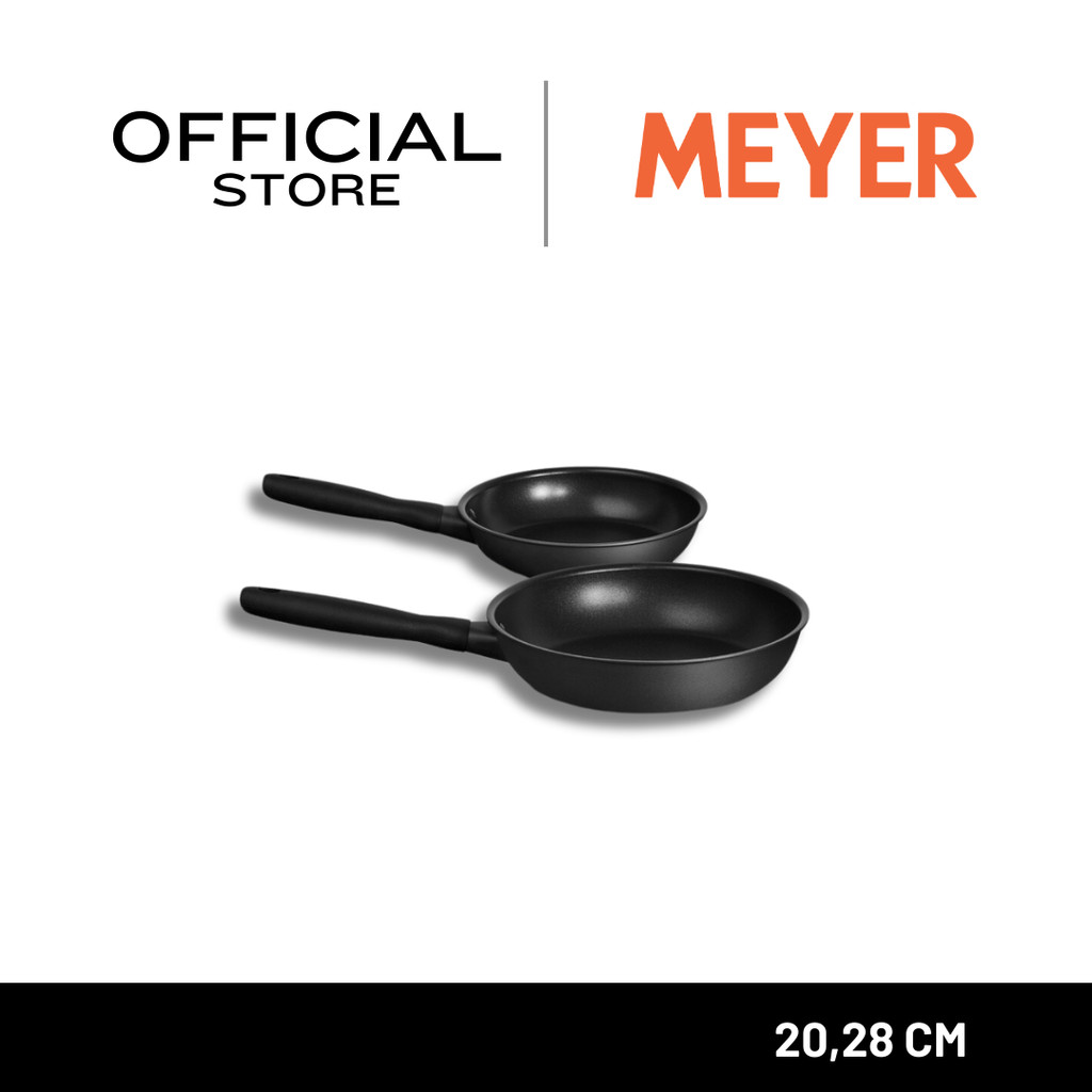 MEYER MIDNIGHT ชุดกระทะทอด hard-anodize ขนาด 20, 28 ซม. จับคู่ 2 ชิ้น Frypan set (85085-TE12)