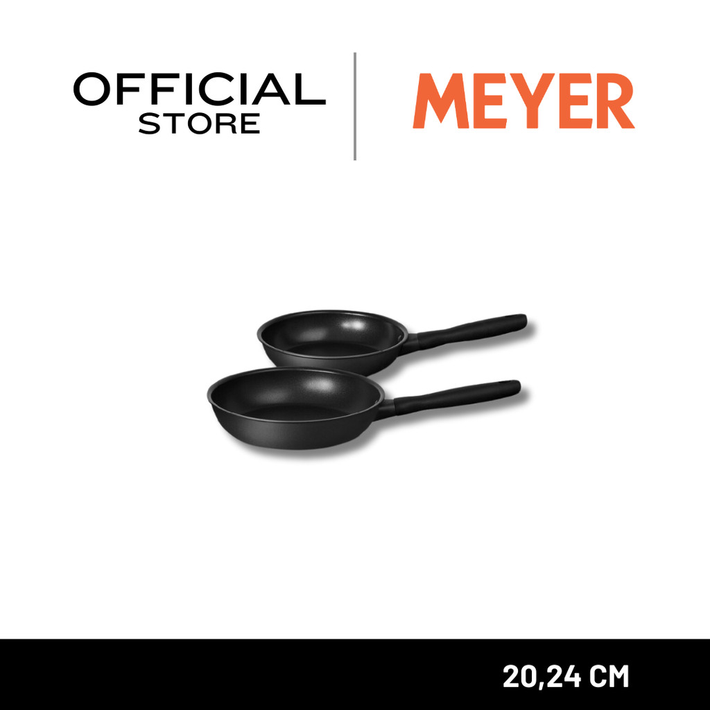 MEYER MIDNIGHT ชุดกระทะทอด hard-anodize ขนาด 20, 24 ซม. จับคู่ 2 ชิ้น Frypan set (85084-TE12)