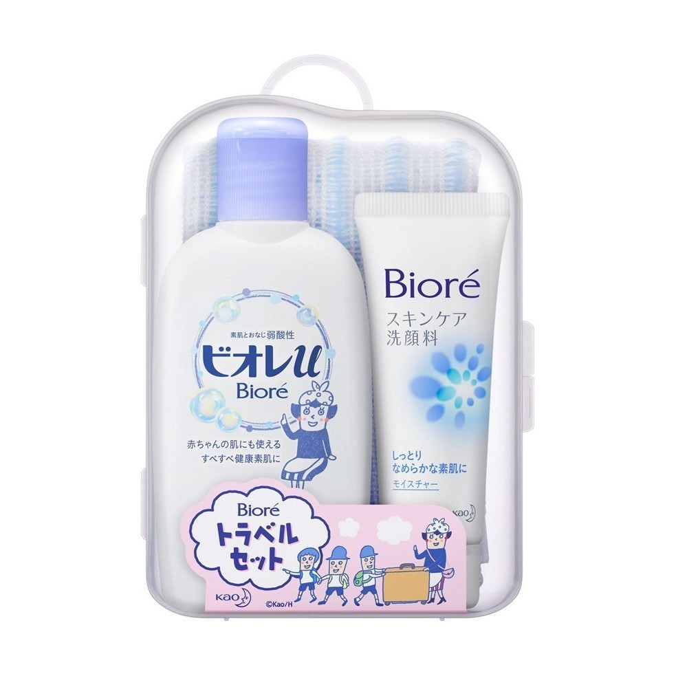 Biore Travel Set ประกอบด้วยโฟมล้างหน้า/บอดี้วอช/ผ้าเช็ดตัวครึ่งตัว