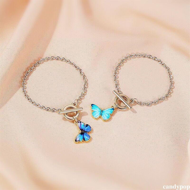 candypop สร้อยข้อมือ Hip Hop เครื่องประดับผีเสื้อ