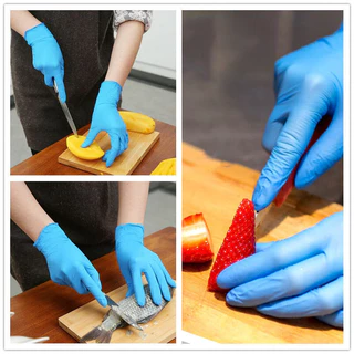 ถุงมือไนไตร ไม่มีแป้ง 100 ชิ้น/กล่อง อเนกประสงค์ สัมผัสอาหารได้ มี 3สีให้เลือก Food Grade Nitrile Glove
