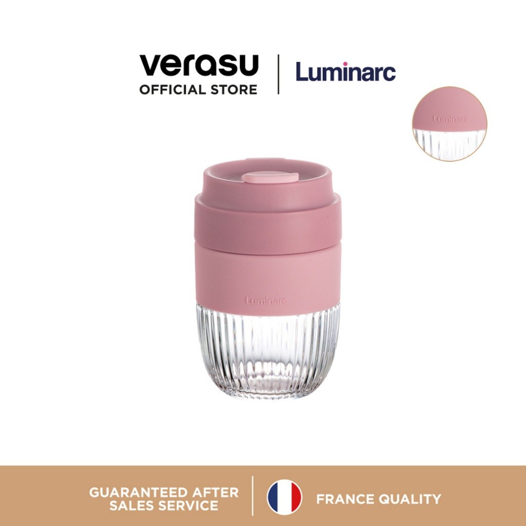 LUMINARC แก้วกาแฟ Ease To Go สีชมพู 350 มล รุ่น ARC-V5074