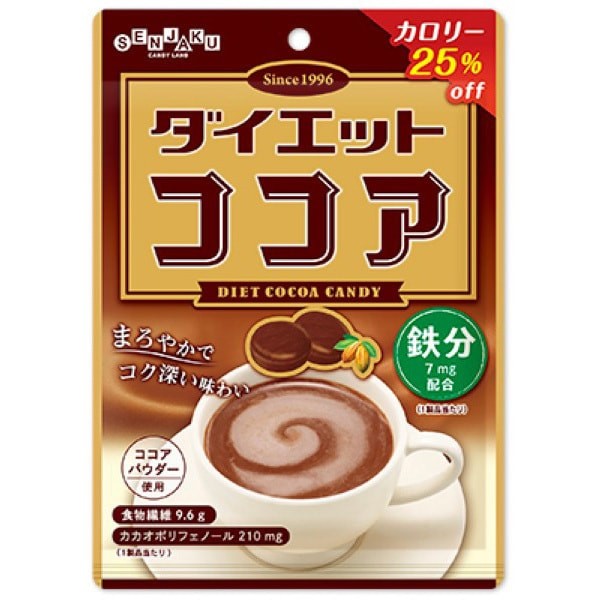 Senjakuame Honpo Diet cocoa 70gCharacteristicsA functional cocoa-flavored candy containing iron, di CharacteristicsA functional cocoa-flavored candy c