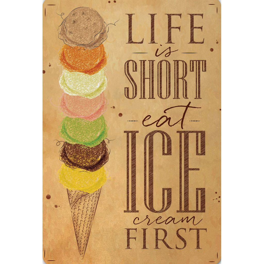 โปสเตอร์โฆษณา Ice Cream ไอศกรีม วินเทจ Poster ของแต่งบ้าน ไอเดียแต่งบ้าน แต่งห้อง รูปติดผนัง 001