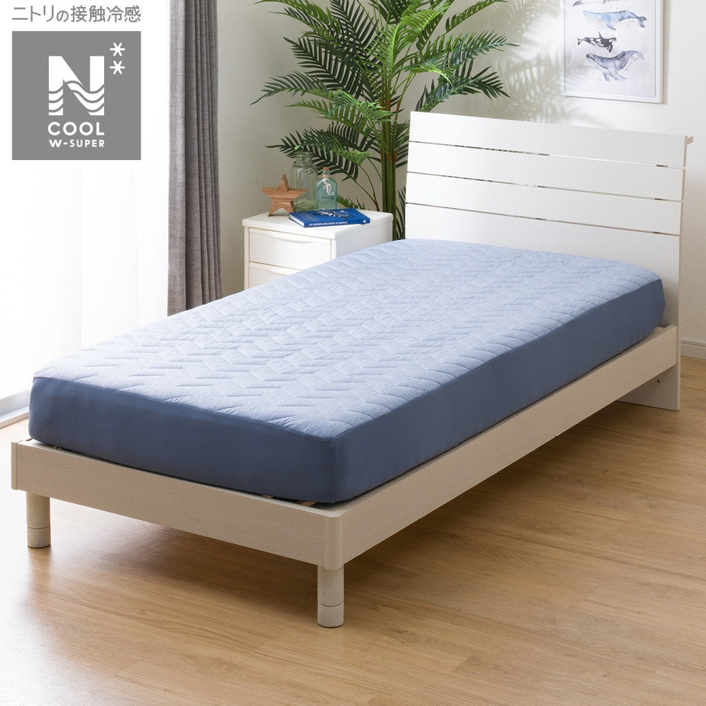 NITORI ผ้าปูที่นอน BOX PAD N COOL WSP S DBLS2403