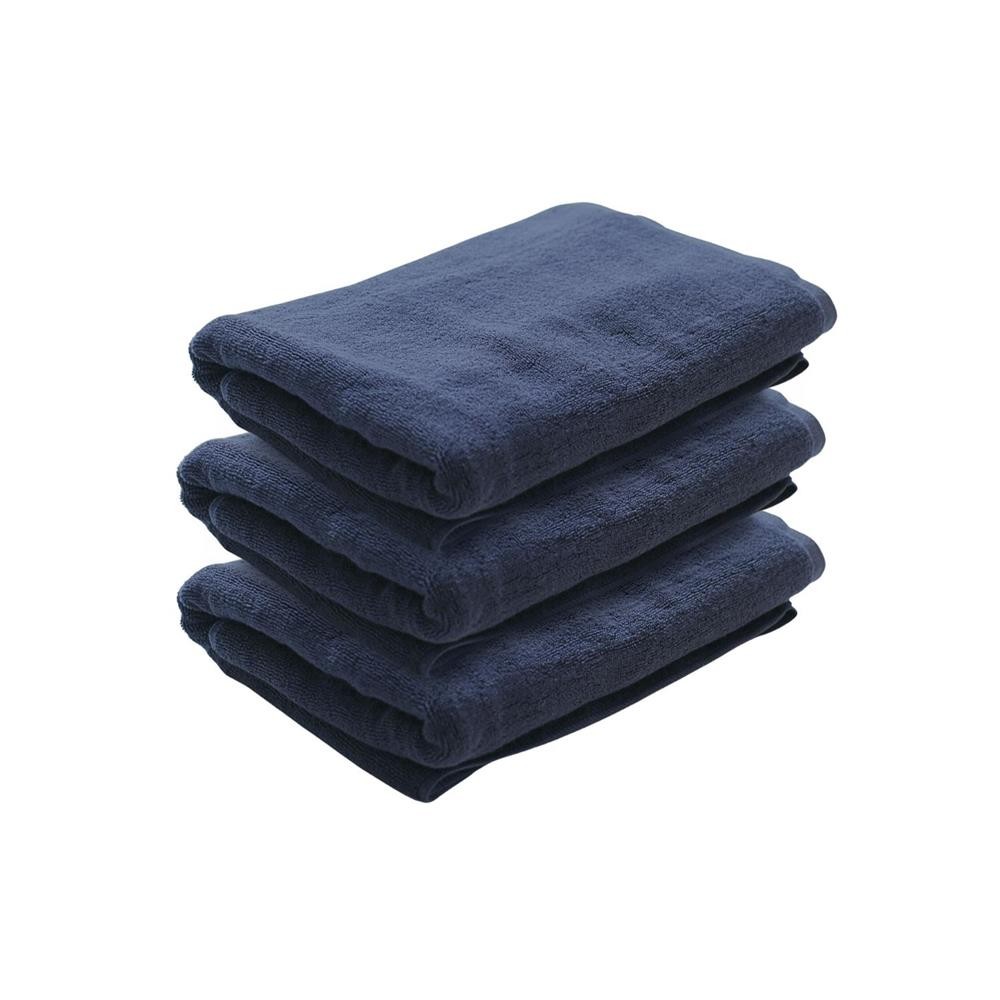 ผ้าขนหนู HANKY HOUSE HOTEL STYLE TOWEL 27X54 นิ้ว แพ็ก 3 ชิ้น สีกรมท่า ผ้าเช็ดตัวและชุดคลุม ผ้าเช็ดต