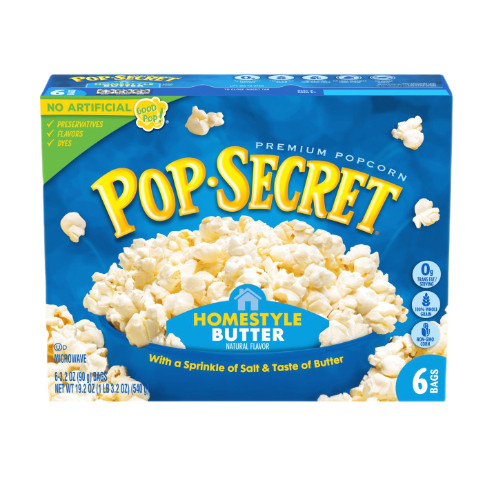 Pop Secret Home Style Butter Popcorn 544G ในกล่องมี6ซอง