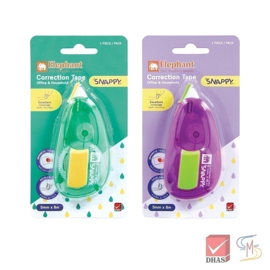 Elephant ตราช้าง เทปลบคำผิด สแนปปี้ จำนวน 1 ชิ้น