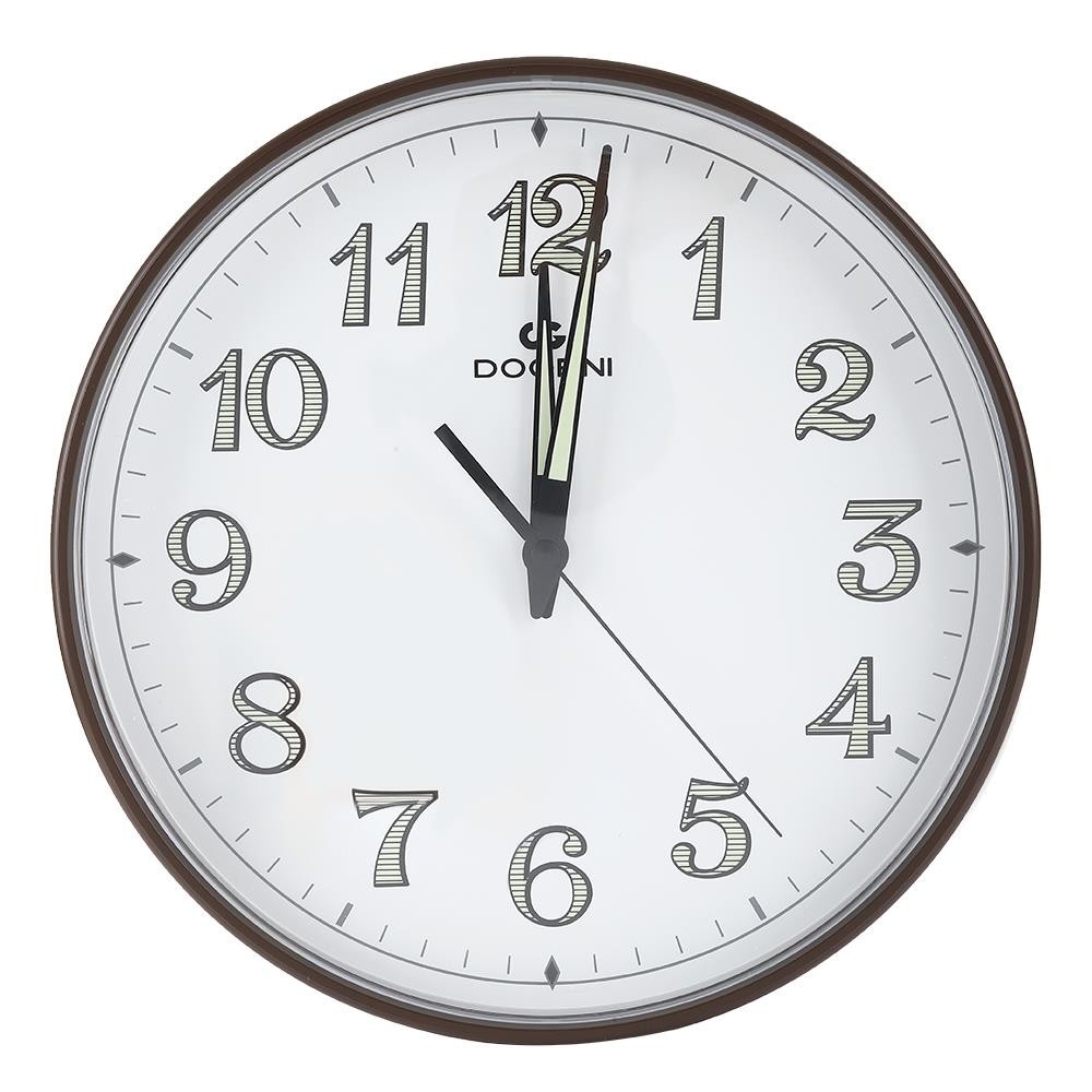 DOGENI นาฬิกาแขวน DOGENI WNP015DB 10.5 นิ้ว สีน้ำตาลเข้ม ของตกแต่งบ้าน นาฬิกา WALL CLOCK DOGENI WNP0