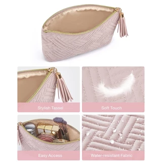 BAGSMART กระเป๋าเครื่องสําอาง จุของได้เยอะ แบบพกพา สําหรับผู้หญิง กันน้ํา กระเป๋าใส่อุปกรณ์อาบน้ํา กระเป๋าคลัทช์ สีพื้น สําหรับเดินทาง