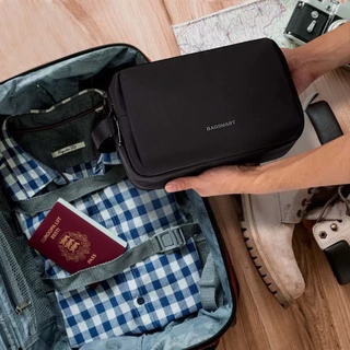BAGSMART กระเป๋าใส่อุปกรณ์อาบน้ํา กระเป๋าแต่งหน้าเครื่องสําอาง กันน้ํา Dopp Kit Unisex Travel Organizer กระเป๋าเก็บโกนหนวด