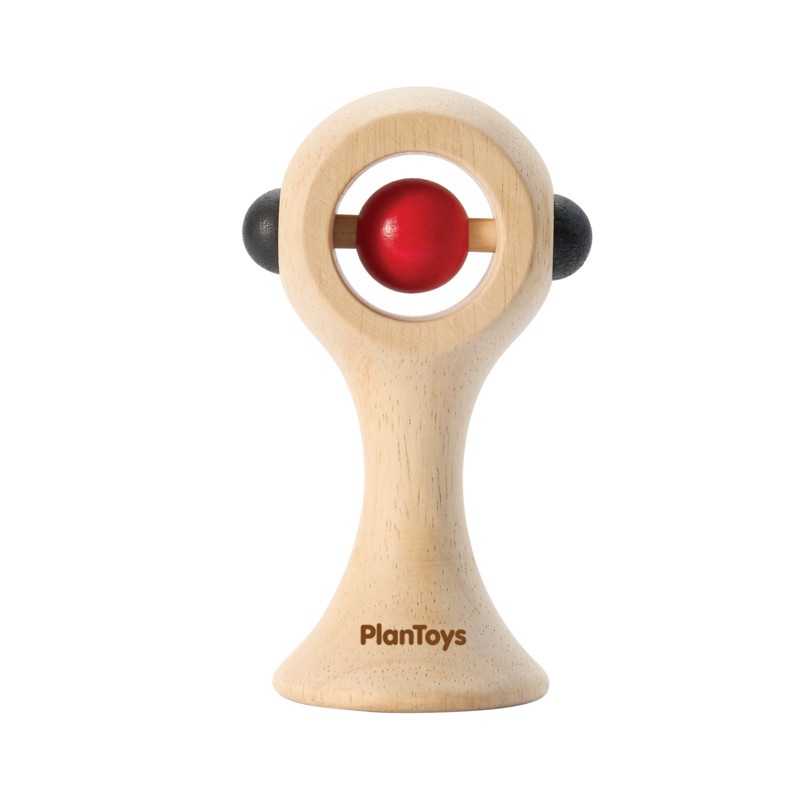 PlanToys ของเล่นไม้ 5289 Shaking Rattle - High Contrast แท่งจับเขย่า สำหรับเด็กอายุ 0 เดือน ขึ้นไป