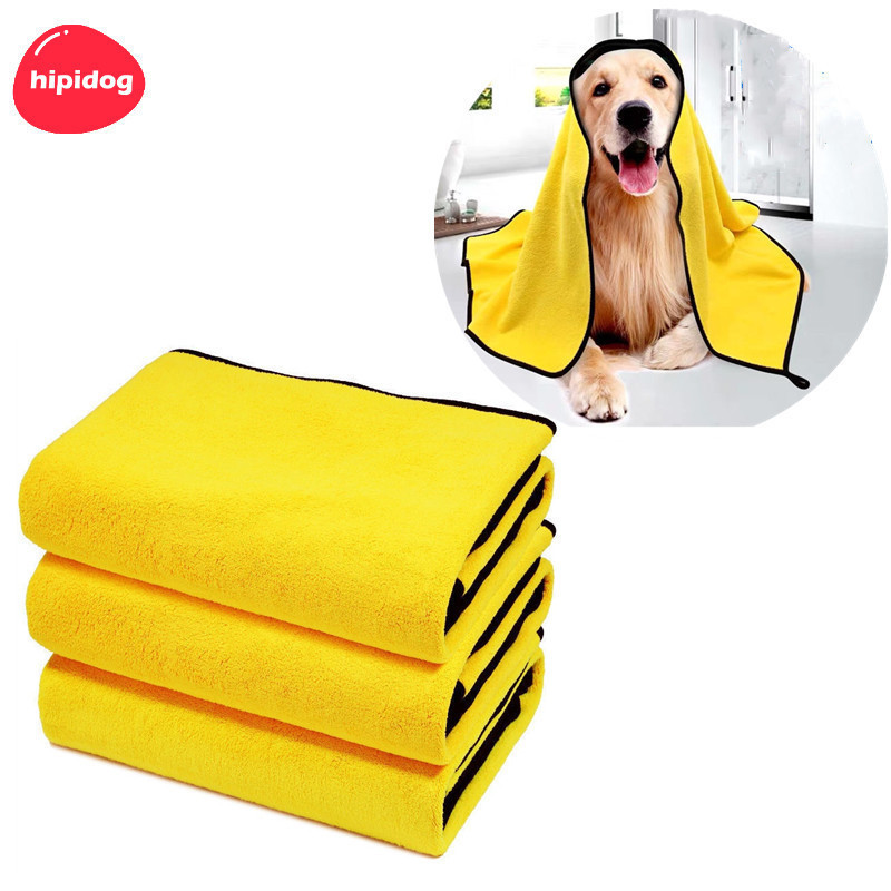 【Hipidog】ผ้าขนหนูไมโครไฟเบอร์ ดูดซับน้ําได้ดี แบบแห้งเร็ว ไม่ซีดจาง สําหรับสัตว์เลี้ยง สุนัข แมว