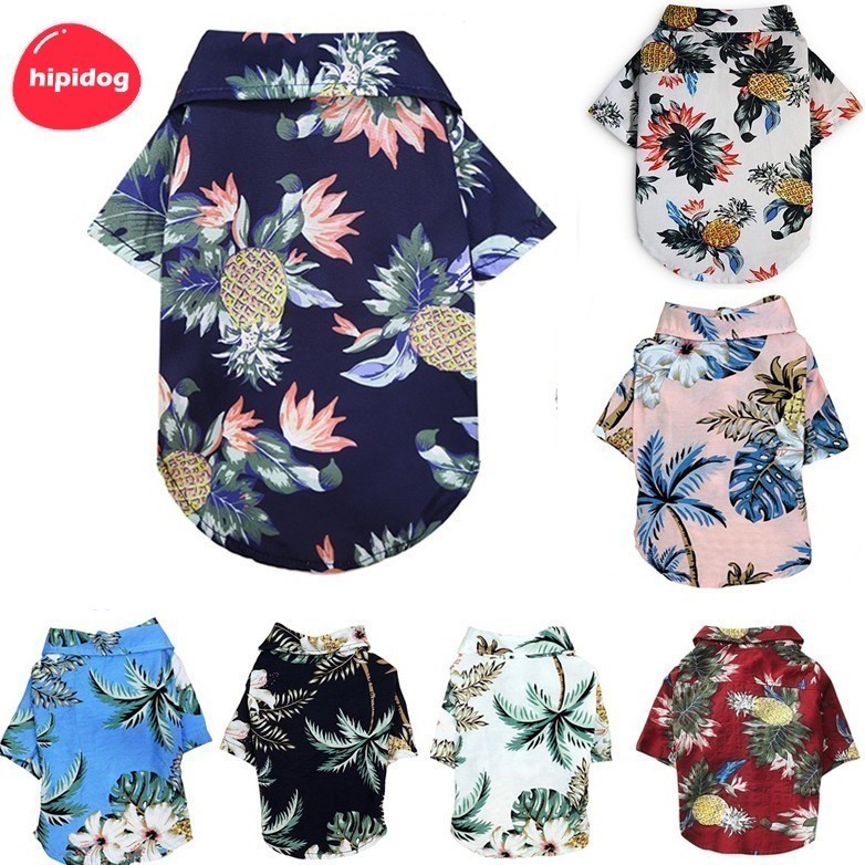 【Hipidog】เสื้อเชิ้ต ขนาดเล็ก และขนาดกลาง เหมาะกับฤดูใบไม้ผลิ และฤดูร้อน สไตล์ฮาวาย สําหรับสัตว์เลี้ยง สุนัข แมว