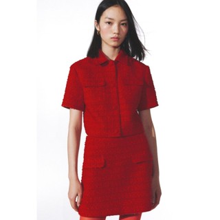 H&M(เอชแอนด์เอ็ม) กระโปรงผ้าทอ Bouclé-weave ผู้หญิง 1271132_…