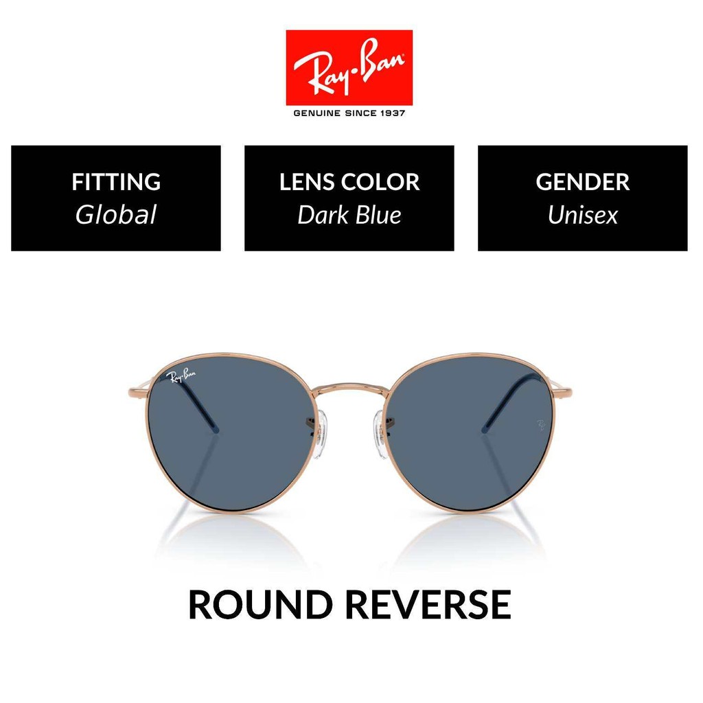 RAY-BAN ROUND REVERSE RBR0103S 92023A 53 ROSEGOLD แว่นกันแดด