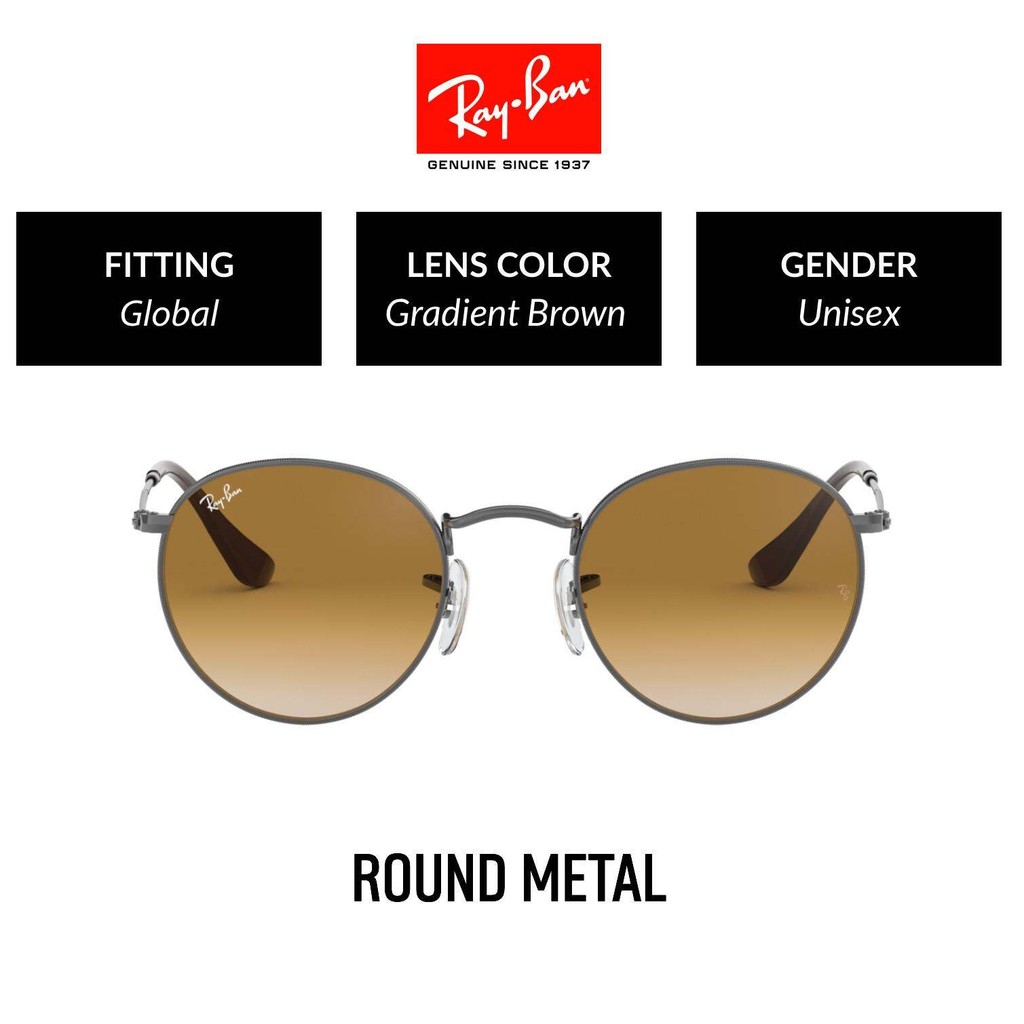 Ray-Ban Round Metal - RB3447N 004/51 -sunglasses แว่นกันแดด