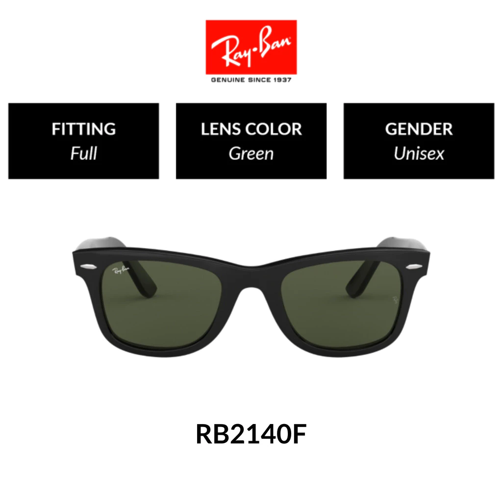 Ray-Ban Wayfarer - RB2140F 901 size 52 -sunglasses แว่นกันแดด