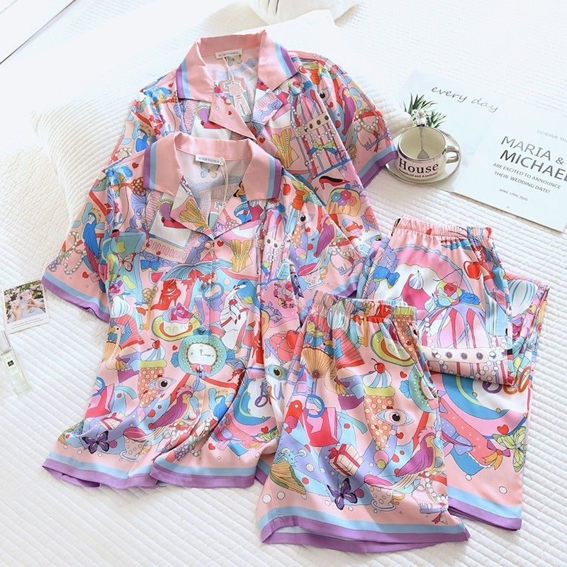 ชุดนอน Mulen (Muslin pajamas) Silk Satin รุ่นสื่อรักกับโลกแฟชั่น (N5108 T5108)