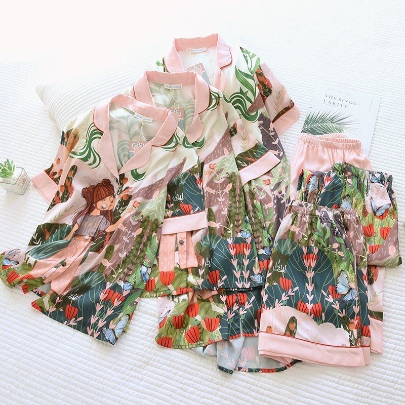 ชุดนอน Mulen (Muslin pajamas) Silk Satin รุ่น (N2112 T2112 K2112)