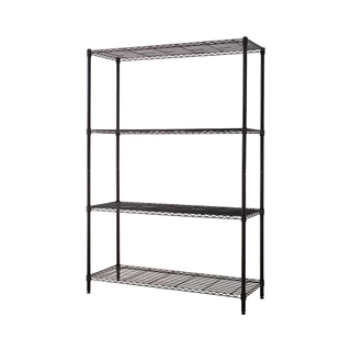 KASSA HOME ชั้นตะแกรงเหล็กอเนกประสงค์ 4 ชั้น Rocky รุ่น A2529-MBK ขนาด 120 x 45 x 180 ซม. สีดำ