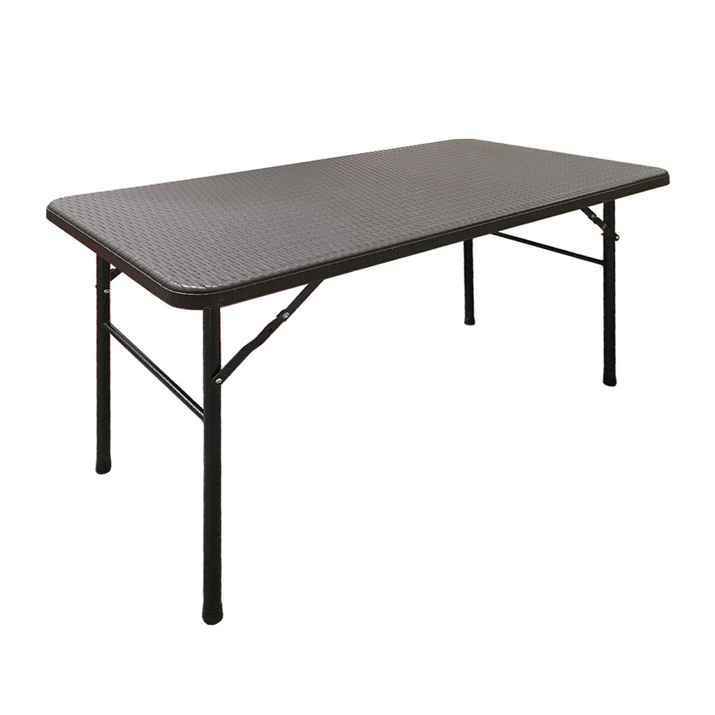 FONTE โต๊ะพลาสติกลายหวาย HDPE รุ่น COCO RAK-120D สีน้ำตาล