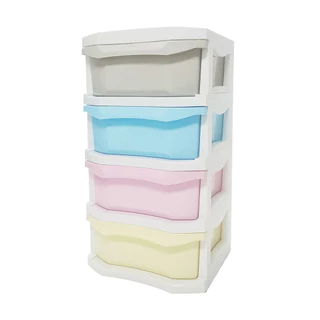 KASSA HOME ตู้ลิ้นชักอเนกประสงค์ 4 ชั้น Jasmin รุ่น API-1500M4 ขนาด 50 x 47.2 x 92.3 ซม. สีพาสเทล