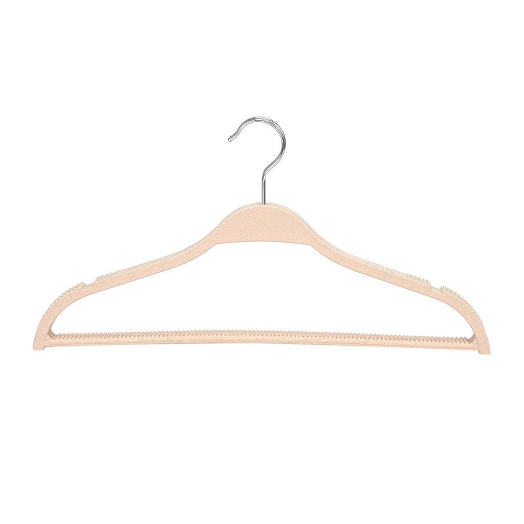 KASSA HOME ไม้แขวนเสื้อพลาสติก รุ่น L6255BE ขนาด 41 x 0.6 x 21 ซม. (แพ็ก 3 ชิ้น) สีเบจ