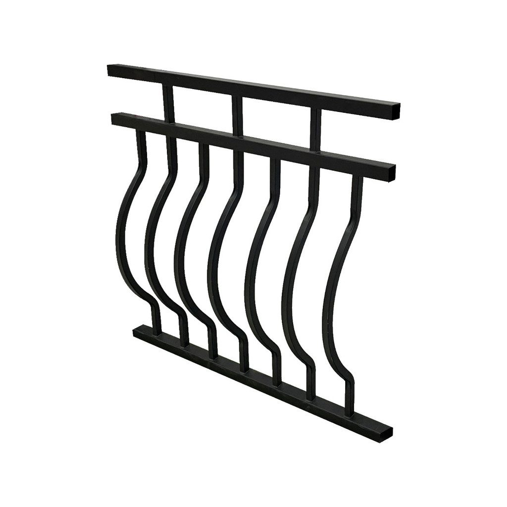 KASSA ราวระเบียง พร้อมอุปกรณ์ (Set B) รุ่น YT 002 ขนาด 100 x 85 ซม. สีดำ