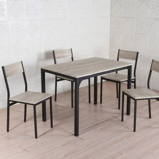ชุดโต๊ะทานอาหารทรงเหลี่ยม 4 ที่นั่ง KASSA รุ่น D01271 ขนาด 110 x 70 ซม. สีธรรมชาติ