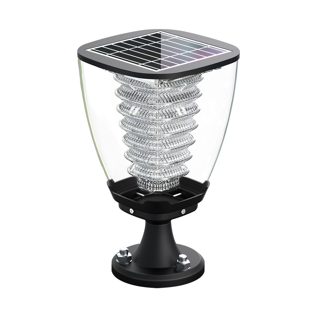 LUZINO โคมไฟหัวเสาภายนอกโซลาร์เซลล์ 1W WW รุ่น ESL-15Pro สีดำ