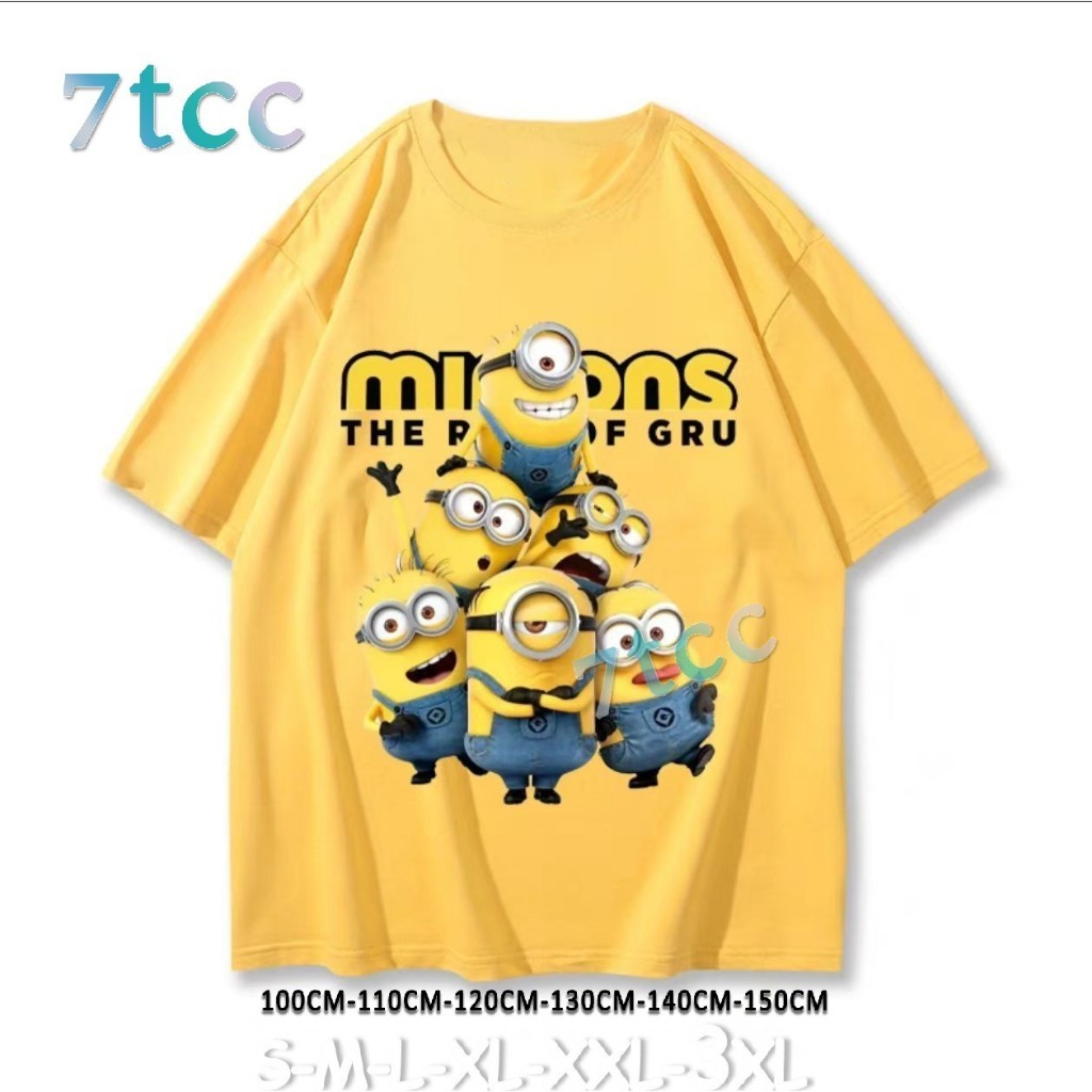 เสื้อยืดมินเนี่ยน เสื้อครอบครัว เสื้อทีม งานสกรีนสวย ราคาถูก หลากสี จัดส่งเร็ว