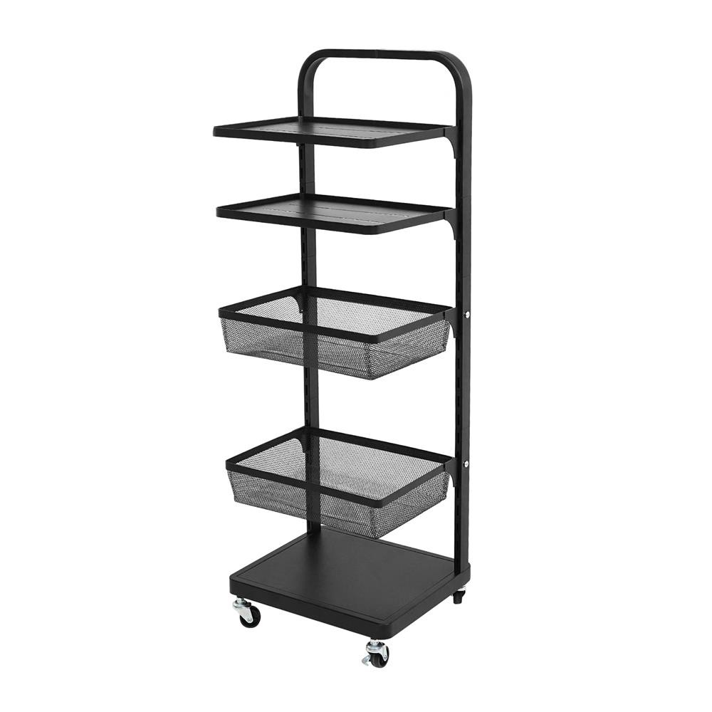 STACKO ชั้นวางของ 4 ชั้น AMAS 44x30.5x124 ซม. สีดำ จัดส่งโดย HomePro