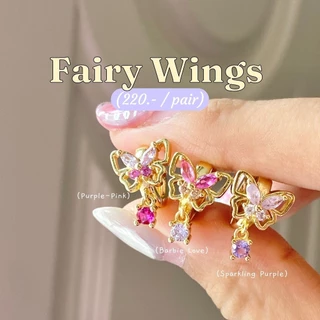 ต่างหู Fairy Wings earrings ก้านเงินแท้ S925 - The Green Box
