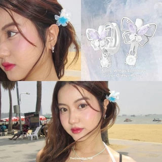 ต่างหู Fairy Wings earrings ก้านเงินแท้ S925 - The Green Box