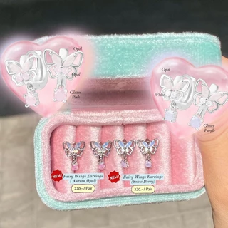 ต่างหู Fairy Wings earrings ก้านเงินแท้ S925 - The Green Box