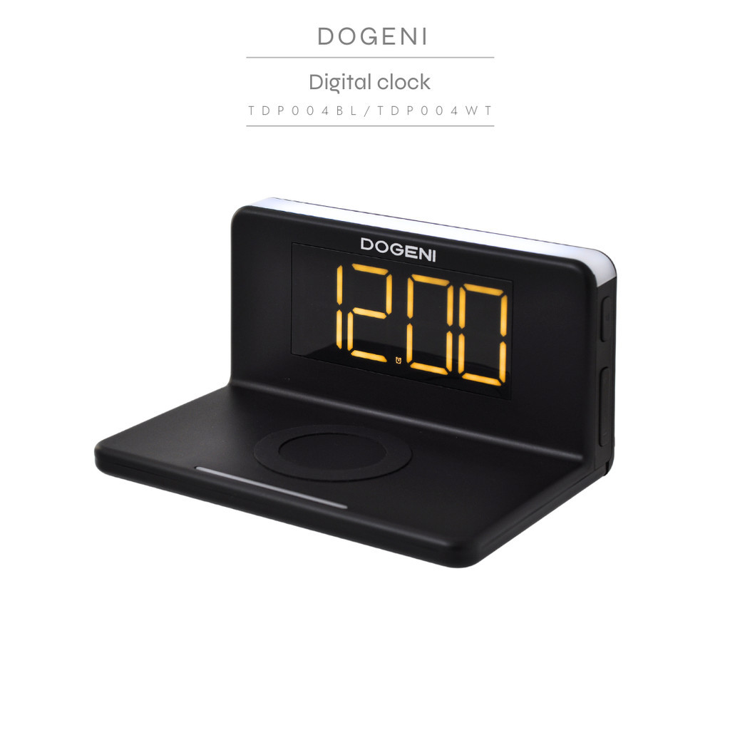 DOGENI นาฬิกาดิจิตอล (TDP004BL/TDP004WT) สีดำ สีขาว ตั้งปลุก และชาร์ทโทรศัพท์ได้