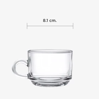 JJGLASS (Ocean) P00340 Stack Tea Cup - แก้วหูกาแฟ ชา 200 มล. สำหรับใส่กาแฟ ชาร้อน น้ำเต้าหู้ หรือเครื่องดื่มร้อน
