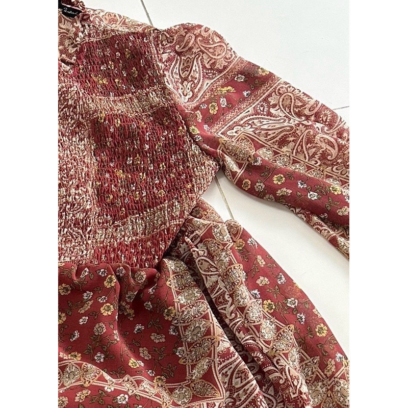 MyWay Brand : Dress สีแดงเข้มๆ ไม่ใช่สีแดงสดนะคะ – Antique Garnet Red ชุดเดรสยาว  ผ้าซีฟอง ราคา ถูกที่สุด ดีลบีเคเค แกลเลอรีภาพที่ 3