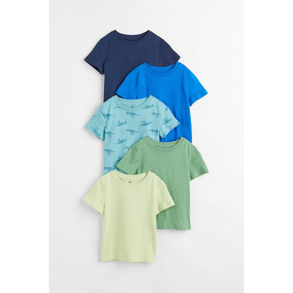 H&M(เอชแอนด์เอ็ม) ชุดเสื้อยืดคอตตอน 5 ตัว เด็กผู้ชาย 0749176_13