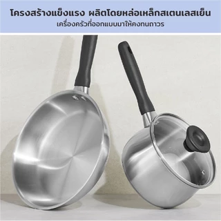 MEYER LUNA SS เครื่องครัวสเตนเลส สตีล กระทะทรงตื้น ขนาด 20 ซม./ 8 นิ้ว (71803-T)