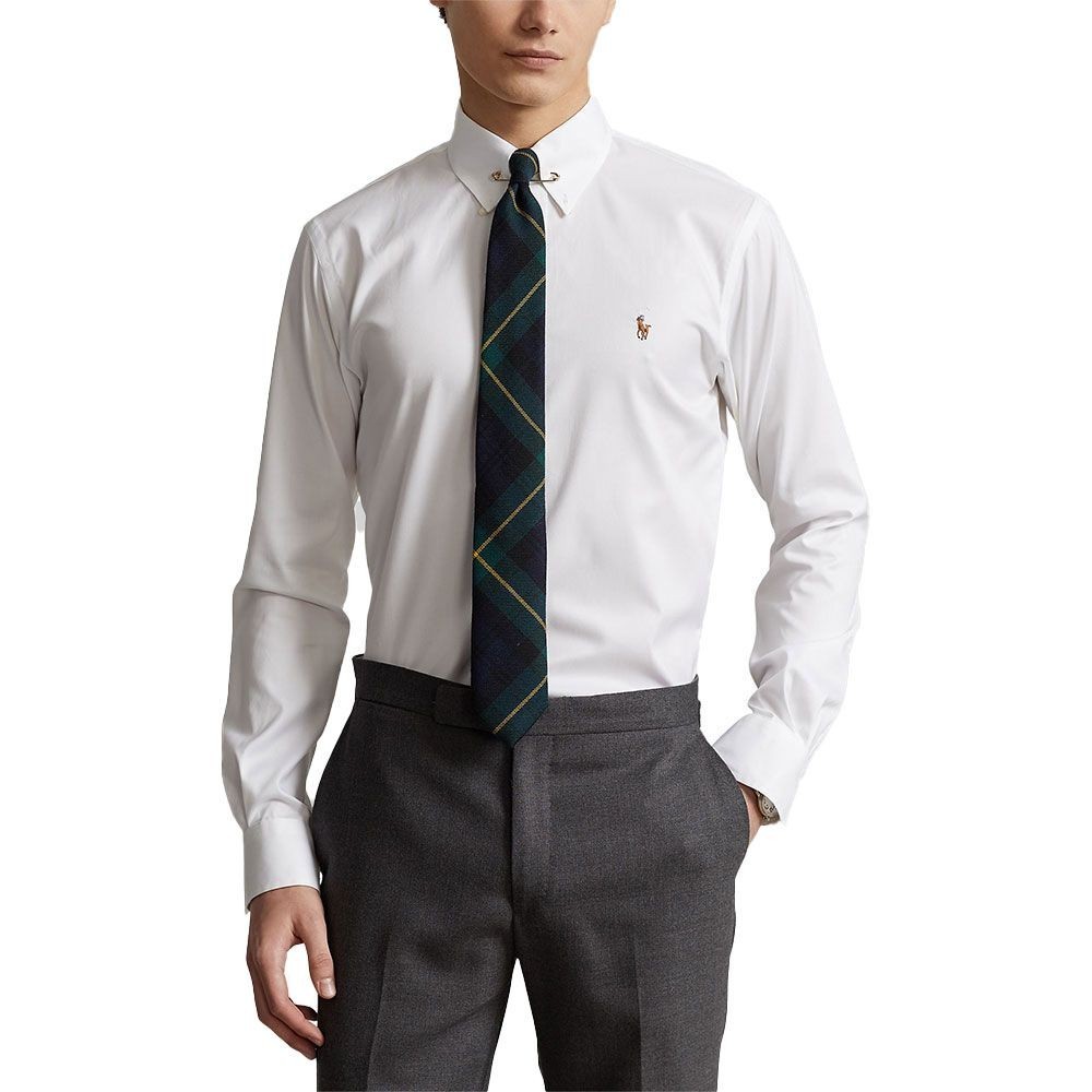 Polo Ralph Lauren เสื้อเชิ้ตผู้ชาย Custom Fit Oxford Shirt รุ่น MNPODSH37620378 สีขาว — صورة 2